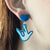 Acrylic "I Really love you" Earring in Blue