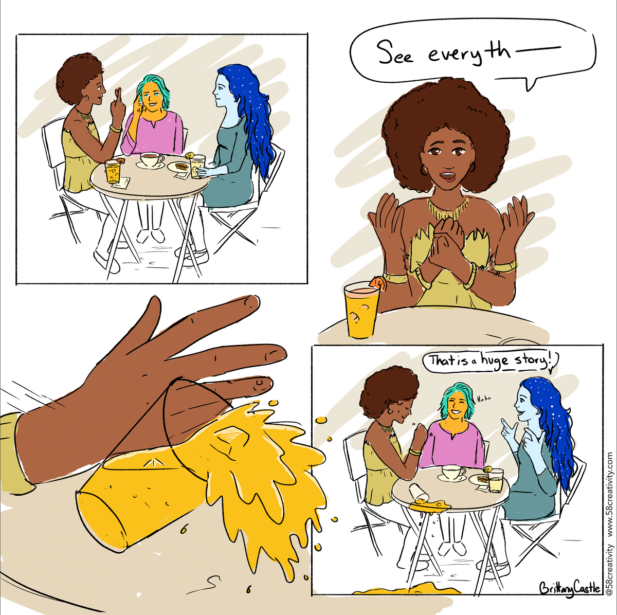 Fun mini-comic with my character from my artworks – 58 Creativity