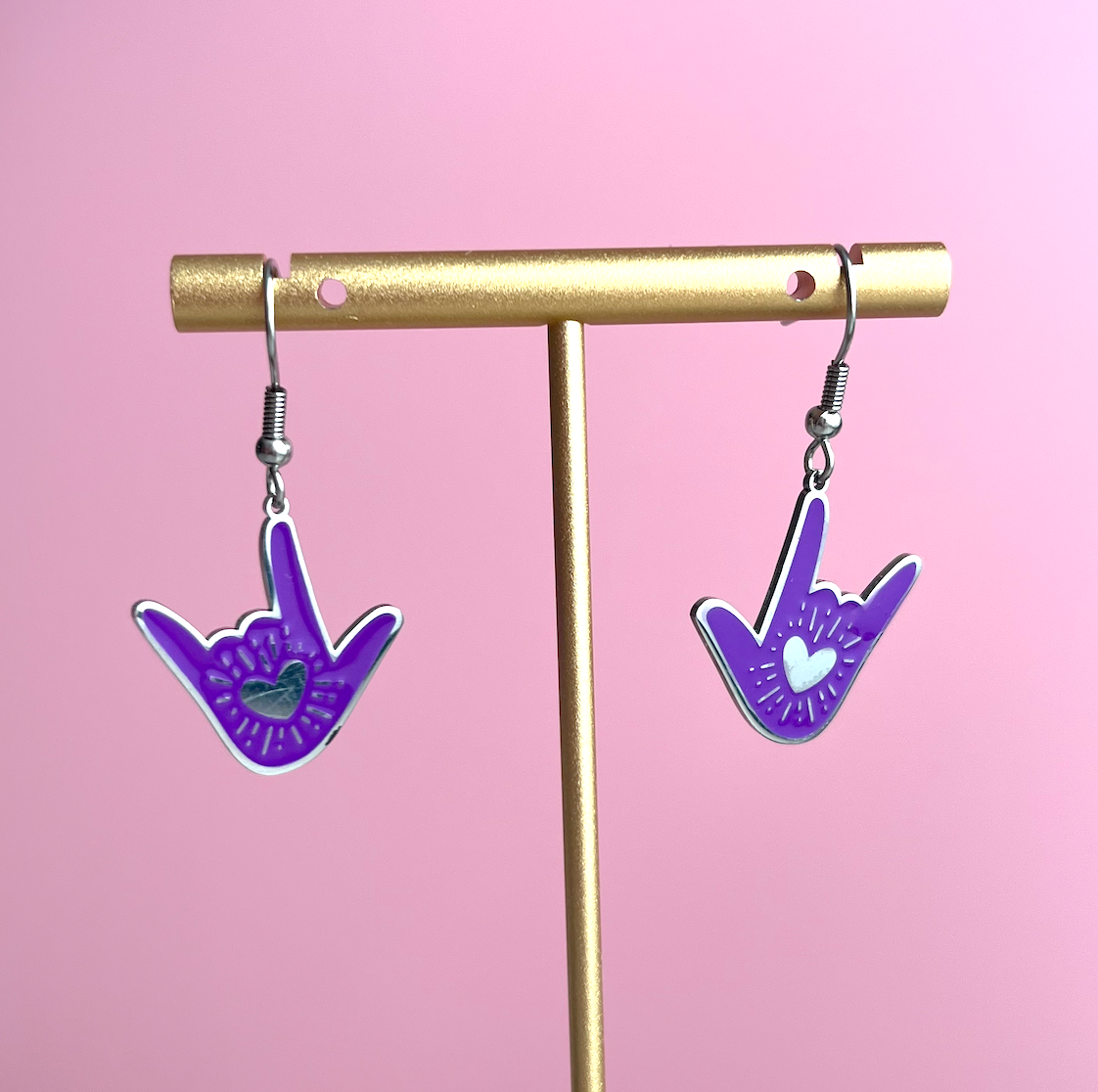 ILY with Heart Earrings