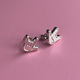 "I love you" in Stud Earrings : Silver