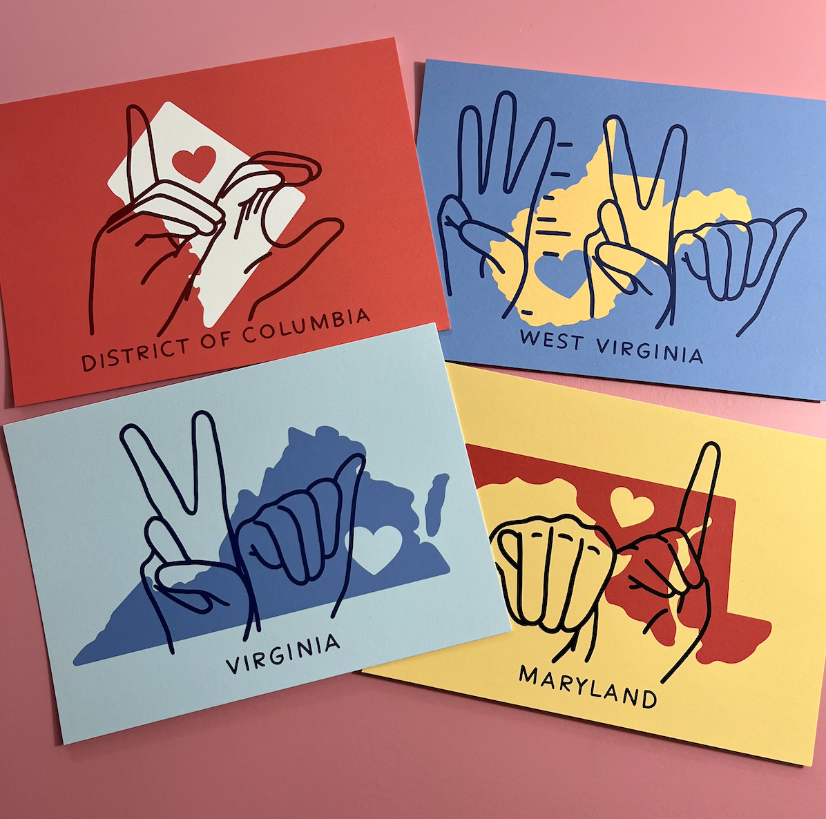 States of the USA postcard