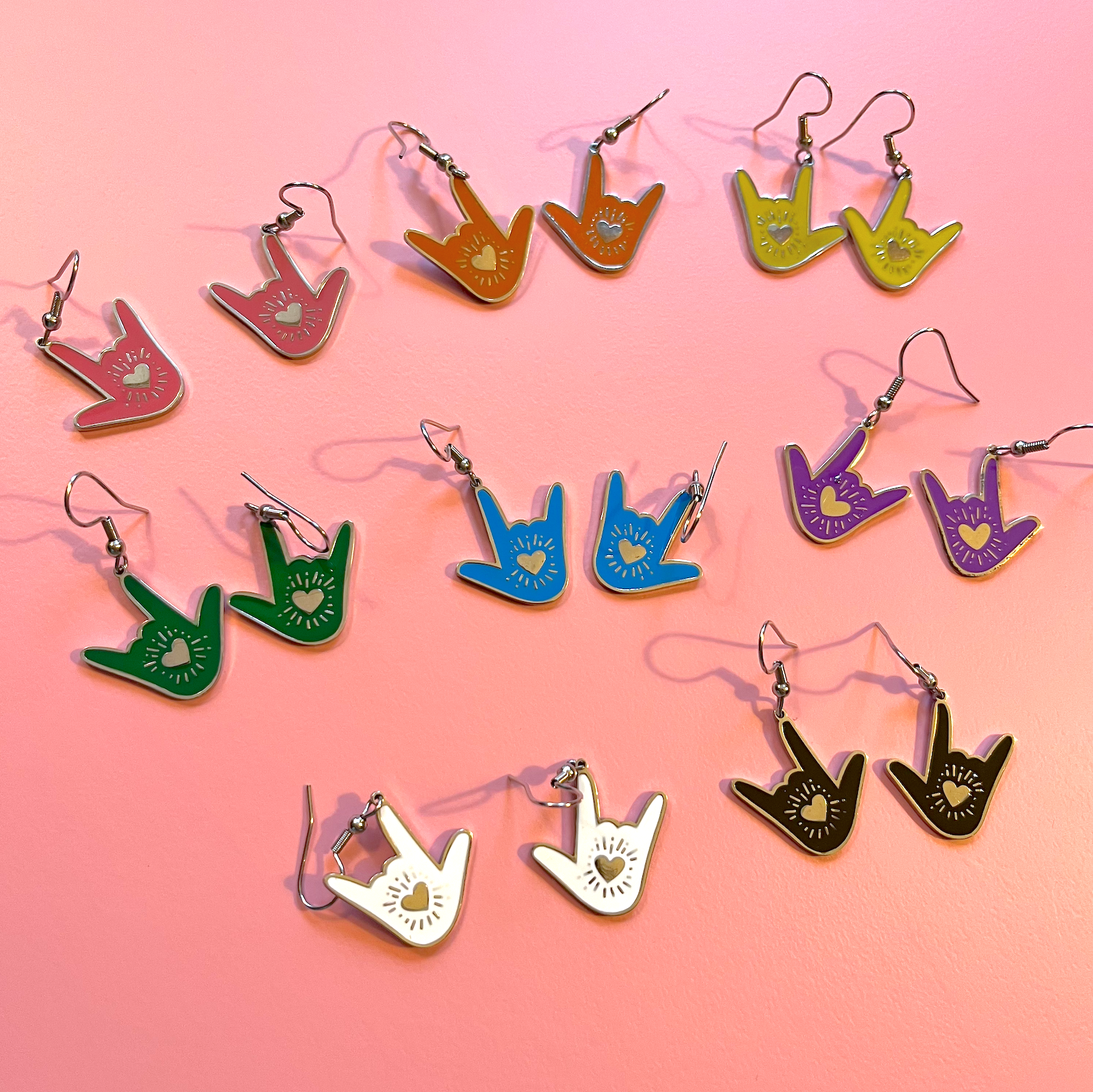 ILY with Heart Earrings