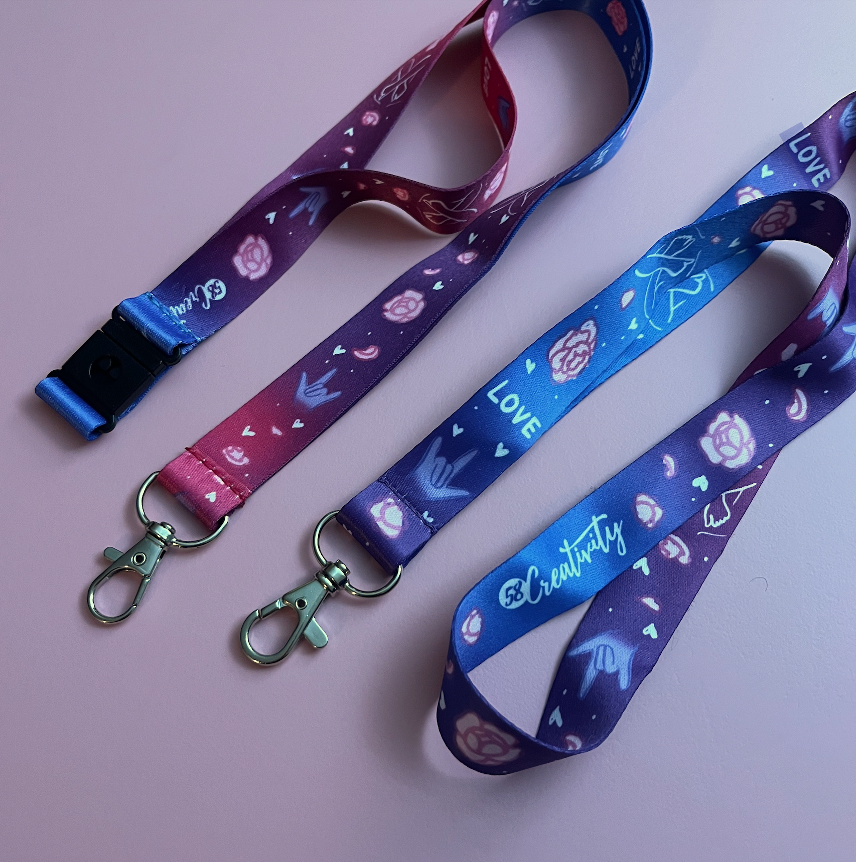 ILY Dark Blue Lanyard
