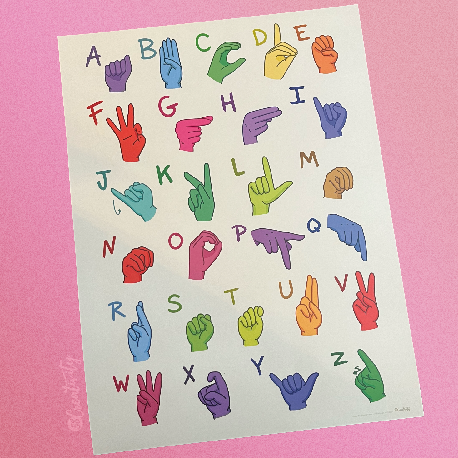 ASL Alphabet Poster: with or without animals
