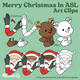 Merry Christmas in ASL Art Clip (digital)