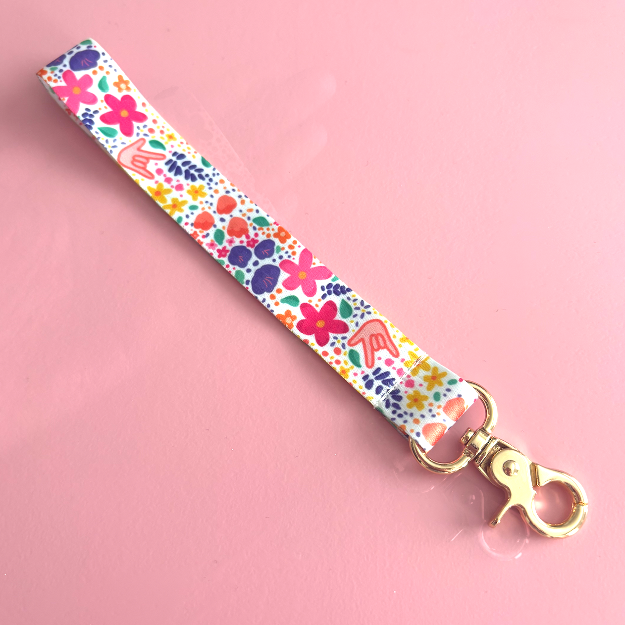 Flowers with ILY - Strip keychian