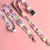 ILY White with flowers Lanyard