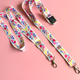 ILY White with flowers Lanyard