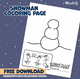 Snowman ASL Coloring Page – Free Download