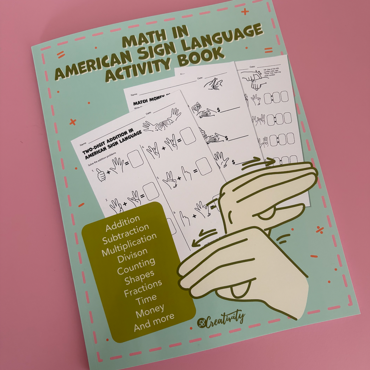 Worksheet For Sign Language Math Math in American Sign Language Activity Book – 58 Creativity