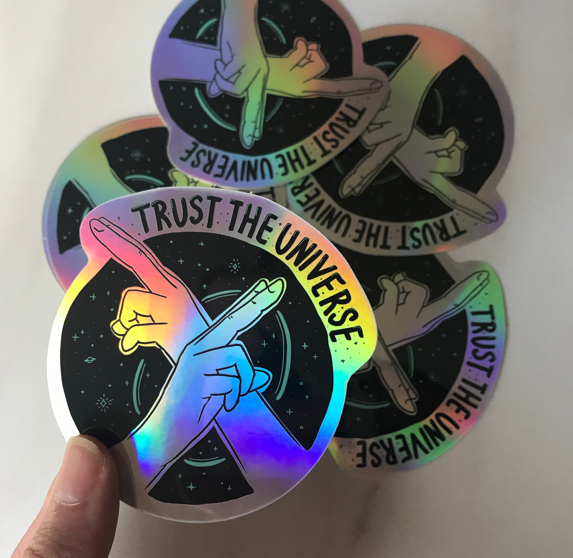 Trust the Universe Holographic Sticker