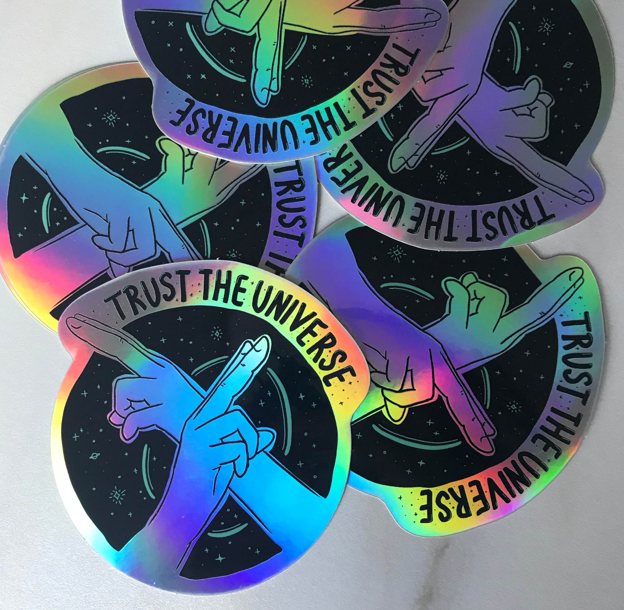 Trust the Universe Holographic Sticker