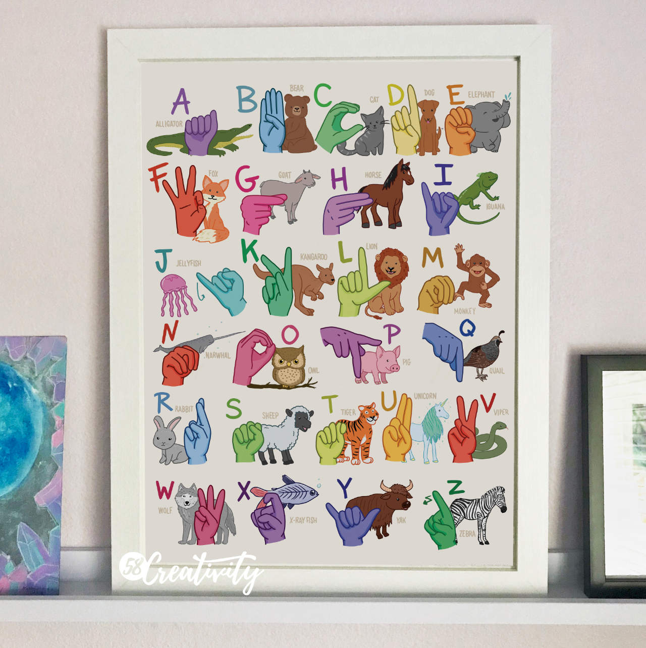 ASL Alphabet Poster: with or without animals
