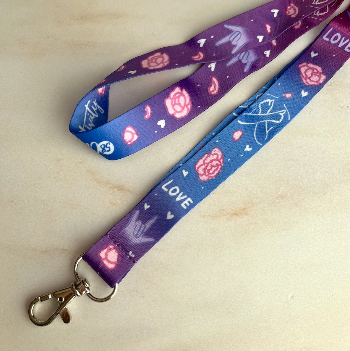 ILY Dark Blue Lanyard