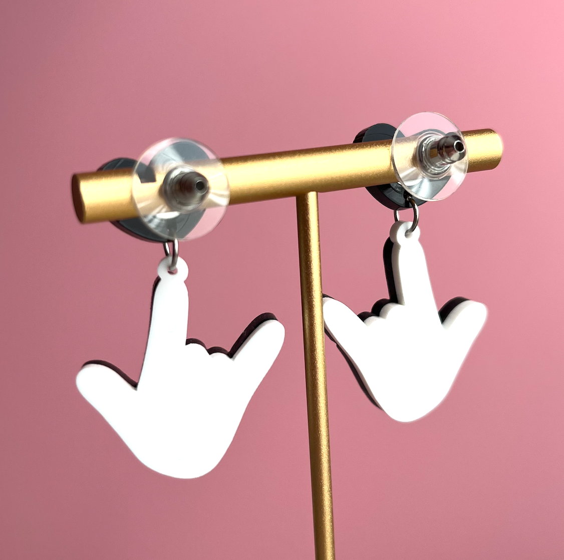 Acrylic "I love you" Earrings